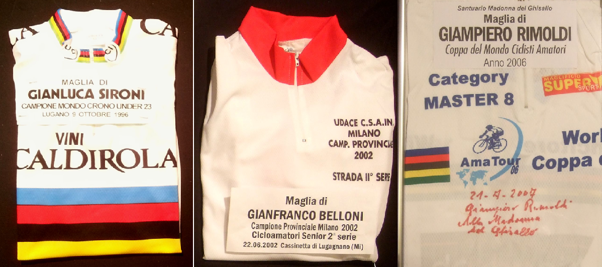 maglie donate al Santuario della Madonna del Ghisallo